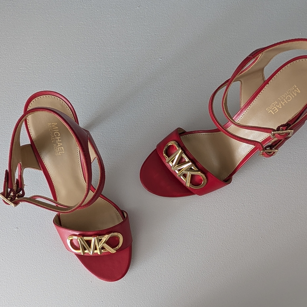 Michael Kors Red High Heel Sandals - Picture 6 of 12